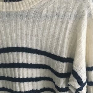 Navy and cream stripe Abercrombie sweater
